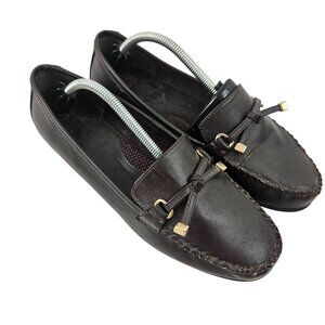 Mootsies Tootsies Womens Faux Leather Loafers Brown 8.5W Slip On Comfort Shoes